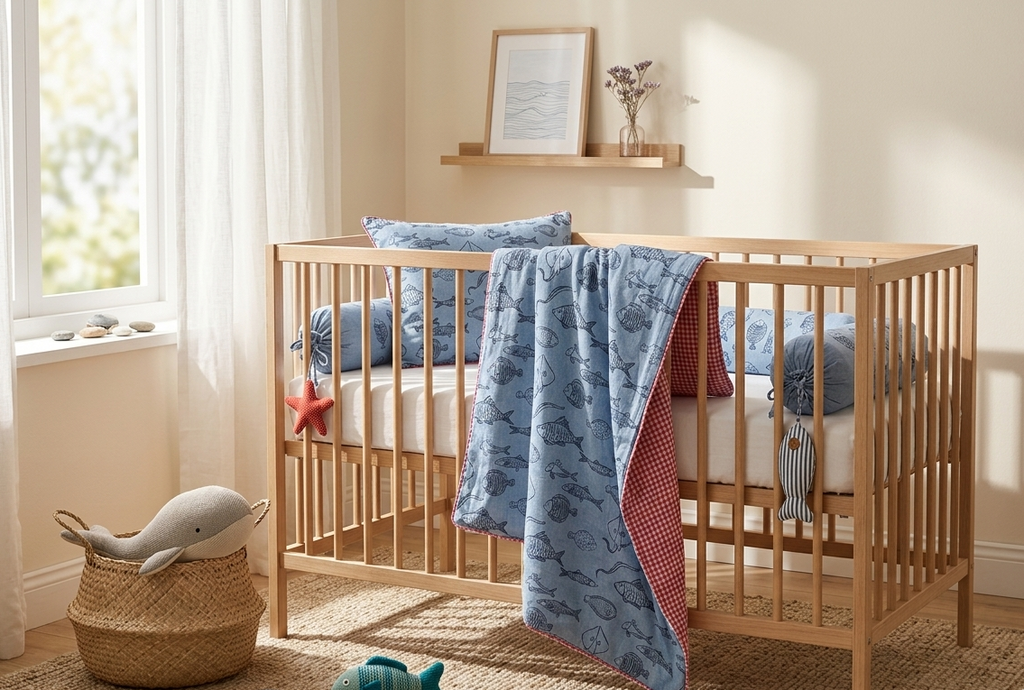 BLUE FISH BLANKET SET