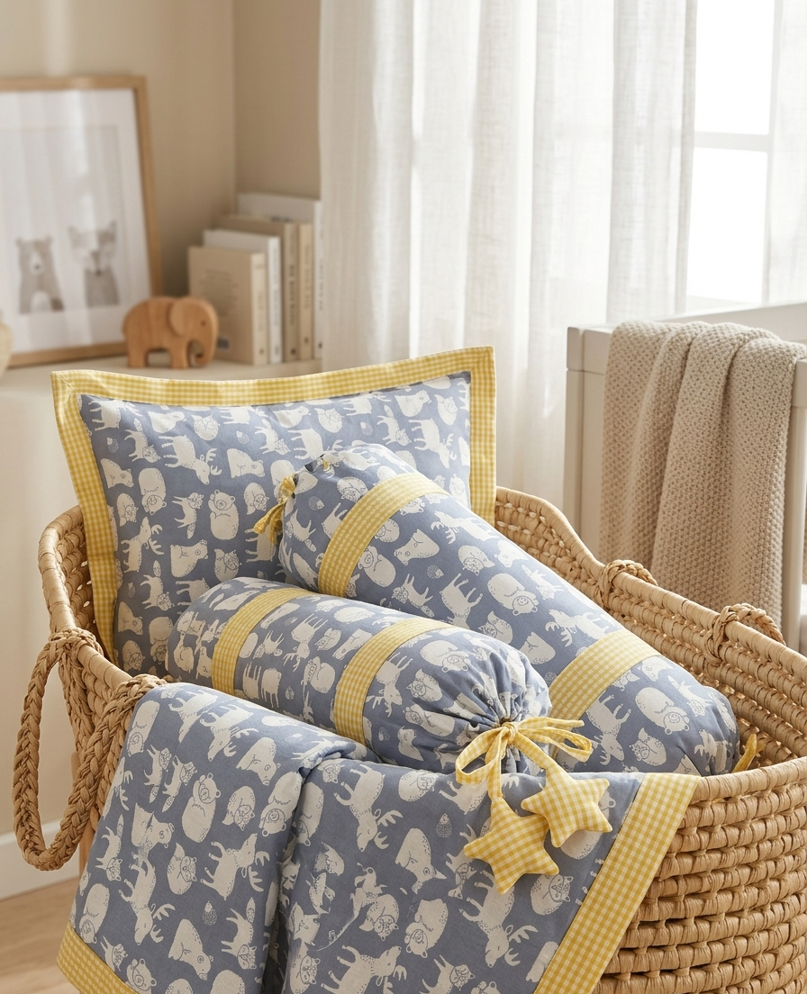BLUE WOODLAND BLANKET SET