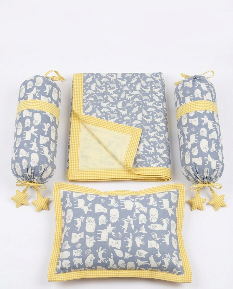 BLUE WOODLAND BLANKET SET