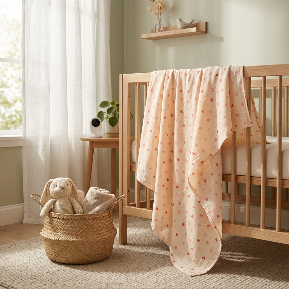 SMALL PINK HEART SWADDLE