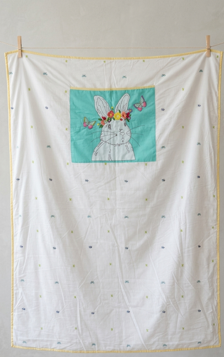 WHIMSY BUNNY ON DAYDREAM FLUTTER RAJAI SET